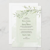 Elegant Olive Branch Wedding Invitation (Devant / Derrière)