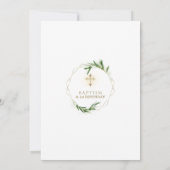 Elegant Olive Branches First Birthday & Baptism Kaart (Achterkant)