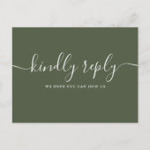 Elégant Olive Green Chanson Demande Carte postale  (Devant)