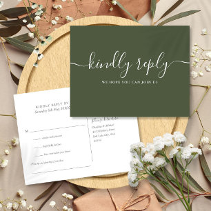 Elégant Olive Green Chanson Demande Carte postale 