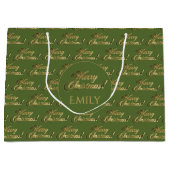 Elegant Olive Green Gold Script Groot Cadeauzakje (Voorkant)