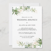 Elégant Olive Green Mariage Brunch Invitation (Devant)