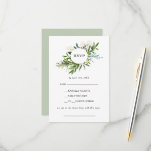 Elegant Olive Green Song Aanvraag RSVP-kaart RSVP Kaartje