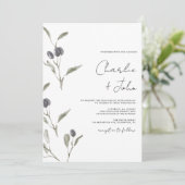 Elegant Olive Green Wedding Kaart (Staand voorkant)