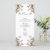 Elégant Olive Green & White Floral Corner Menu (Debout devant)