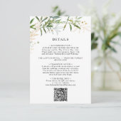 Elegant Olive Greenery QR Code Informatiekaartje (Staand voorkant)