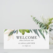 Elegant Olive Greenery Seating Chart Header (Staand voorkant)