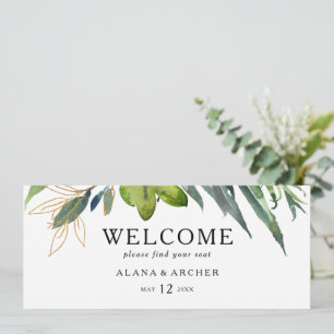 Elegant Olive Greenery Seating Chart Header