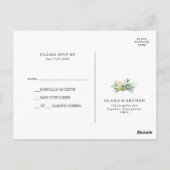 Elégant Olive Greenery Wedding Carte postale RSVP (Dos)