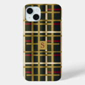 Elegant Olive Groen en Goud Klassiek Plaid Case-Mate iPhone Case (Achterkant)