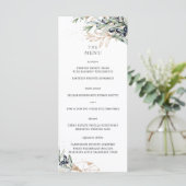 Elegant Olive Grove Groen Goud Bruiloft Menu (Staand voorkant)
