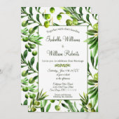 Elegant Olive Leaf Boho Tuin Bruiloft Kaart (Voorkant / Achterkant)