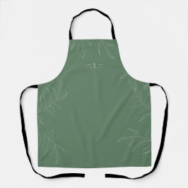 Elegant Olive leaf monogram apron Schort