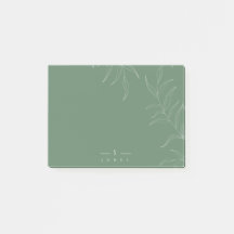 Elegant Olive leaf simpel monogram bericht
