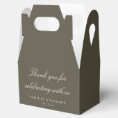 Elegant Olive Script Wedding Custom Thank You  Bedankdoosjes (Geopend)