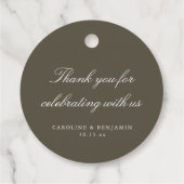 Elegant Olive Script Wedding Custom Thank You Bedankjes Labels (Achterkant)