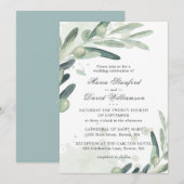 Elegant Olive Sprig Branch Greenery Wedding Kaart (Voorkant / Achterkant)