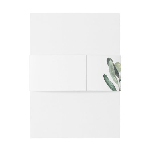 Elegant Olive Sprig Branch Greenery Wedding Uitnodigingen Wikkel (Achterkant Voorbeeld)