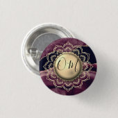 Elegant OM Mandala Marble Ronde Button 3,2 Cm (Voorkant /achterkant)