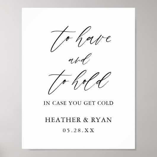 Elegant Om Te Hebben en Te Houden Trouwdekens Favo Poster (Voorkant)