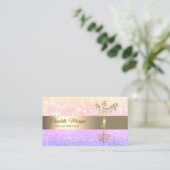 Elegant Ombre Bokeh Gold Tree Yoga Instructor Visitekaartje (Staand voorkant)