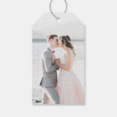 Elegant Ombre Dusty Blue & Green Wedding Hartelijk Cadeaulabel (Achterkant)