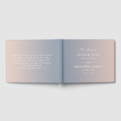 Elegant Ombre Dusty Blue & Light Pink Wedding Gastenboek (Volledig)