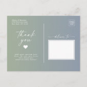 Elegant Ombre Dusty Blue Wedding Photo Overlay Briefkaart (Achterkant)