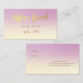 Elégant Ombre élégant, Carte de référence Gold (Devant / Derrière)