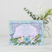 Elégant Ombre Floral Blue Baby shower Invitation (Debout devant)