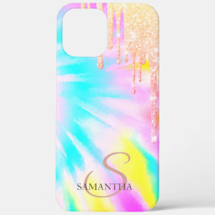 Elegant Ombre Glitter druist Tie Dye iPhone 12 Pro Max Hoesje