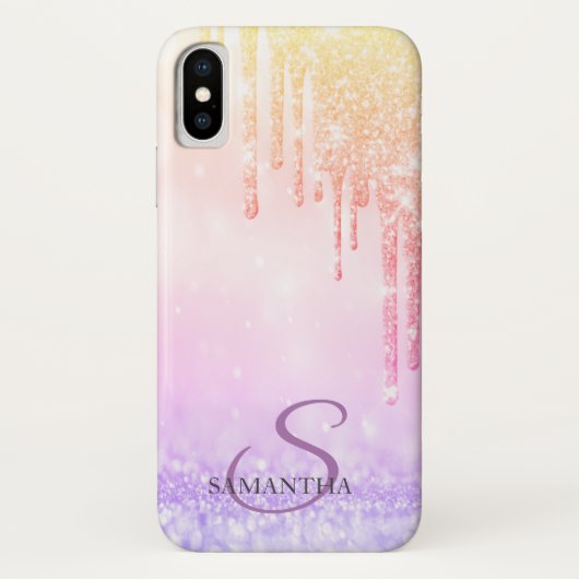 Elegant Ombre Glitter-schijven Case-Mate iPhone Case (Achterkant)