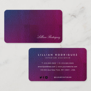 Elegant Ombre Pink en Violet Gradiënt Abstract Visitekaartje