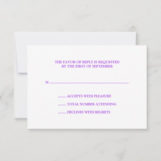 Élégant Ombre pourpre fleurie RSVP (Dos)