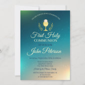 Elégant Ombre Première Sainte Communion Invitation (Devant)