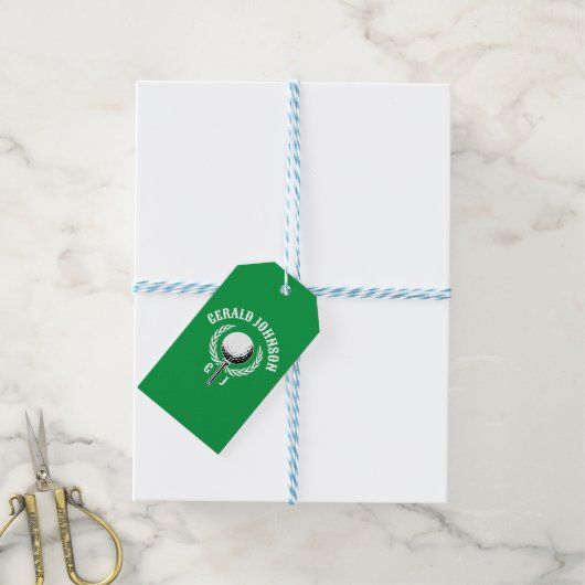 Elegant omgekeerd golf monogram ontwerp cadeaulabel (Met Touw)