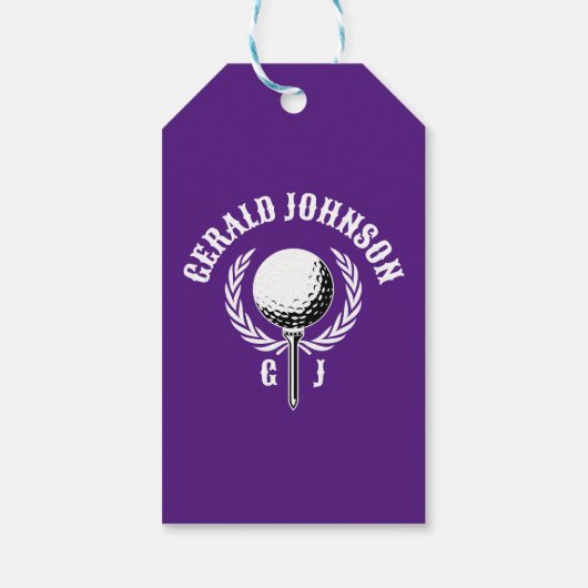 Elegant omgekeerd golf monogram ontwerp cadeaulabel (Achterkant)