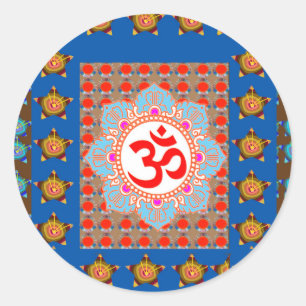 Elegant OMMANTRA Mantra: Yoga Meditatie Healing A Ronde Sticker