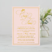 Elegant Once Upon A Time Princess Baby shower Folie Uitnodiging (Staand Voorkant)