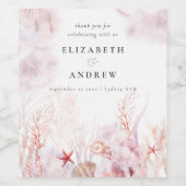 Elegant onder het Zee | Beach Wedding Wijn Etiket (Enkel label)