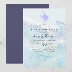 Elegant onder het Zee Ocean themed Boy Baby shower Kaart