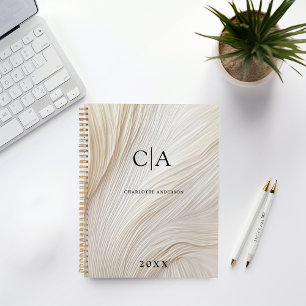 Élégant, ondes, planificateur monogramme