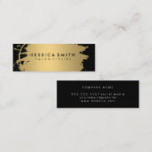 Elegant oneffen metalen goud en zwart mini visitekaartje (Voorkant / Achterkant)