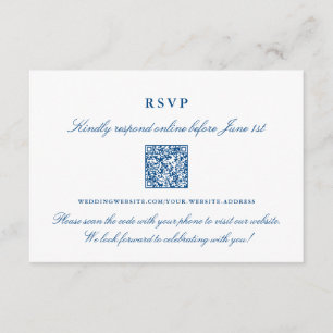 Elegant Online RSVP QR Code - Portland Collectie Informatiekaartje