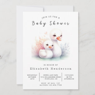 Elegant online Swan Baby shower Kaart