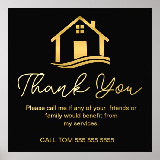 Elegant onroerend goed verwijzing Dank u Folie Afdrukken (Voorkant)