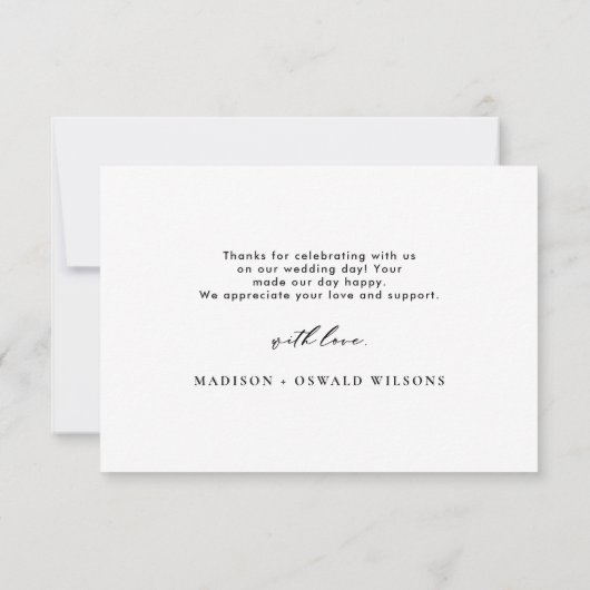 Elegant ons Bedankt Script Wedding minimalist (Achterkant)