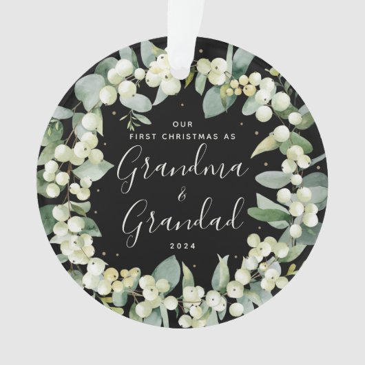 Elegant Ons eerste kerstfeest als grootouders Foto Ornament (voorkant)