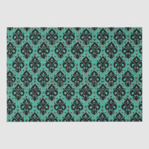 Elegant  ontkoppelingspagina Black Blauwgroen Dama Tissuepapier