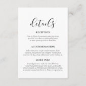 Elegant ontwerp bruiloft gast informatie kaart (Voorkant)